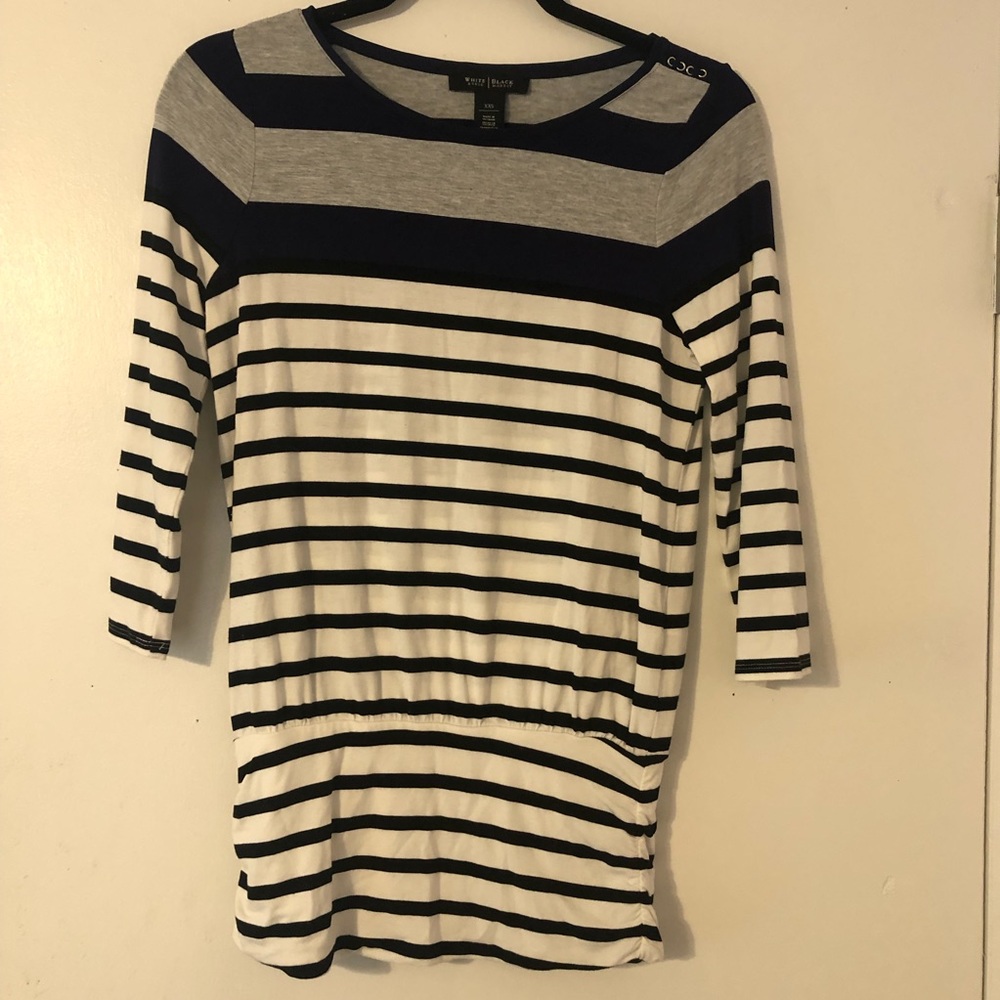 Sz XXS striped ruched top